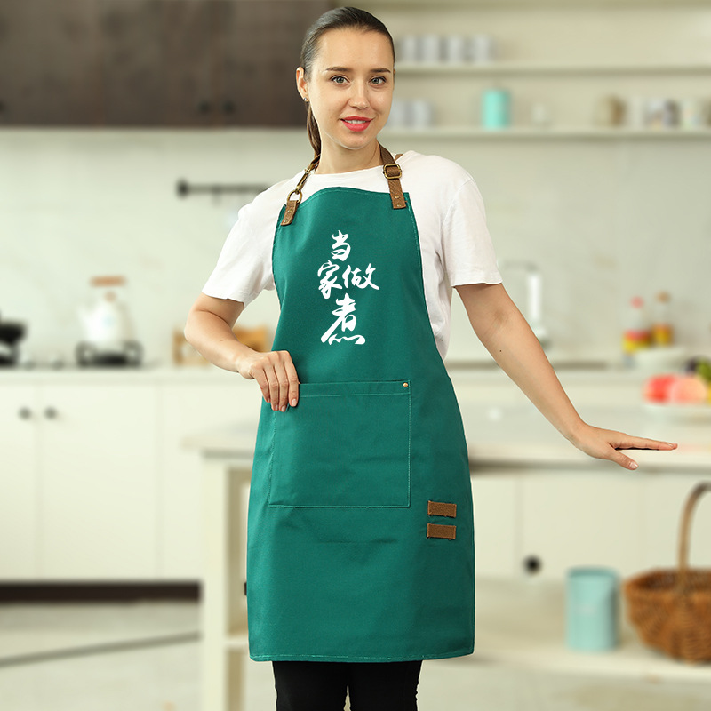 Estilo coreano simple moda lindo delantal mujer anti-fouling cintura hombres adultos cocina ropa de trabajo logotipo impreso