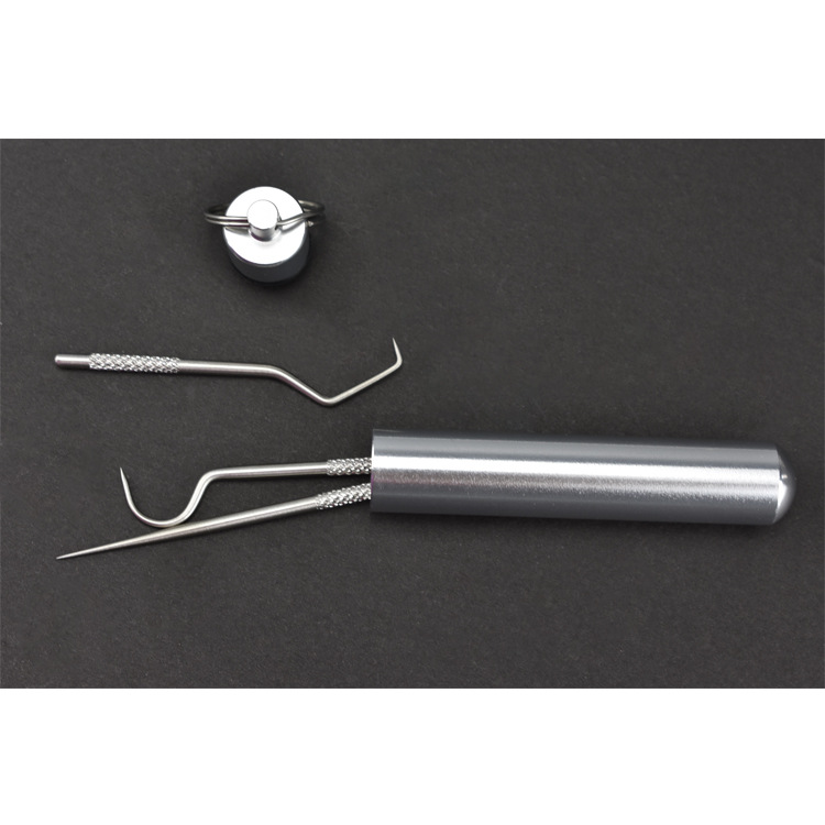 304 metal dental cleaning tools, stainless steel toothpicks, hook rods, portable oral and dental cleaning tool set pic 8