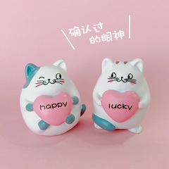 微景觀擺件貓咪汽車擺件創意蛋糕烘焙飾品情人節禮物樹脂工藝品