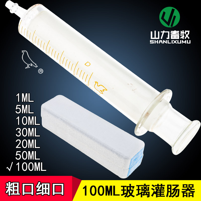 100ML 灌肠器 玻璃针筒 玻璃针管 玻璃灌洗器 注射器 (粗口)