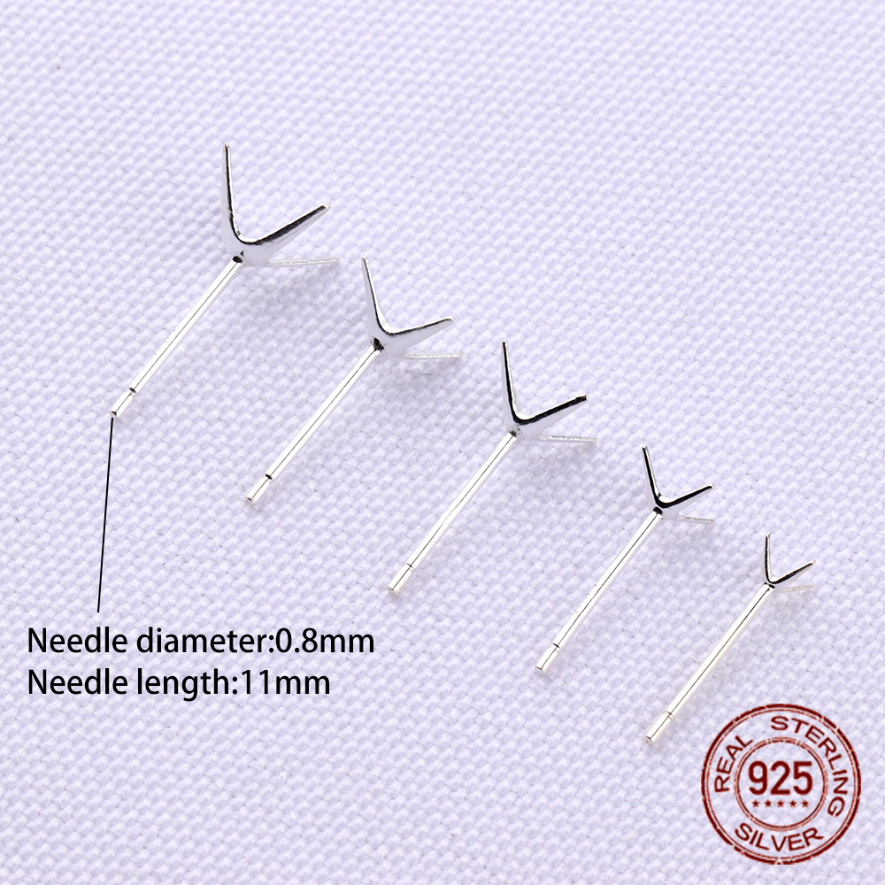 6g Weight Auricular Needle Support Jewelry Making Type 10 PCS/Package Quantity 925 Sterling Silver Material Solid Color Pattern Simple Style, Classic Style Style Plating Craft 10 PCS/Package 925 Sterling Silver Solid Color Auricular Needle Support Ornament Needle 6