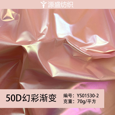 50D幻彩渐变300T春亚纺幻彩珠光彩虹烫金面料 秋冬羽绒服棉衣面料|ms