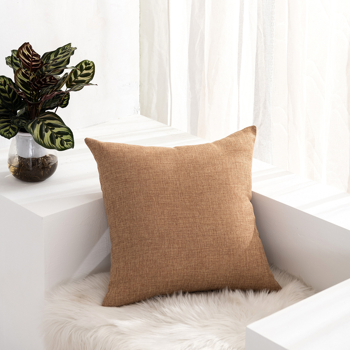 Fodera per cuscino quadrata in tinta unita, tessili per la casa e prodotti per la casa, con federa_voghion.com