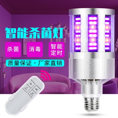 LED杀菌灯UVC紫外线家用杀菌玉米灯遥控智能除螨臭氧消毒灯跨境