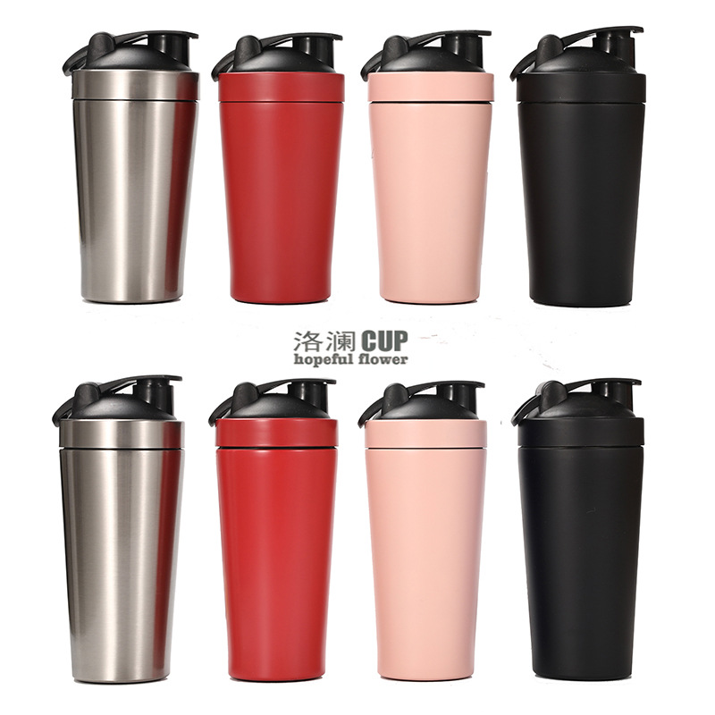 Vaso shaker de acero inoxidable 304 doble pared para gimnasio proteína batido