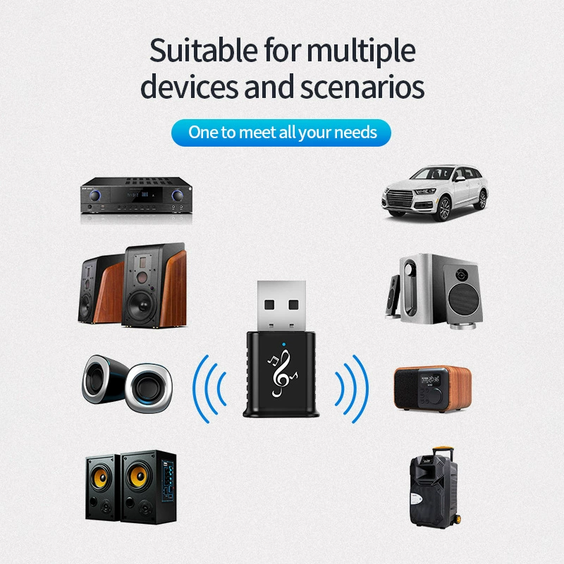 New car Bluetooth adapter 3.5AUX Bluetooth receiver stereo can call USB Bluetooth dual output