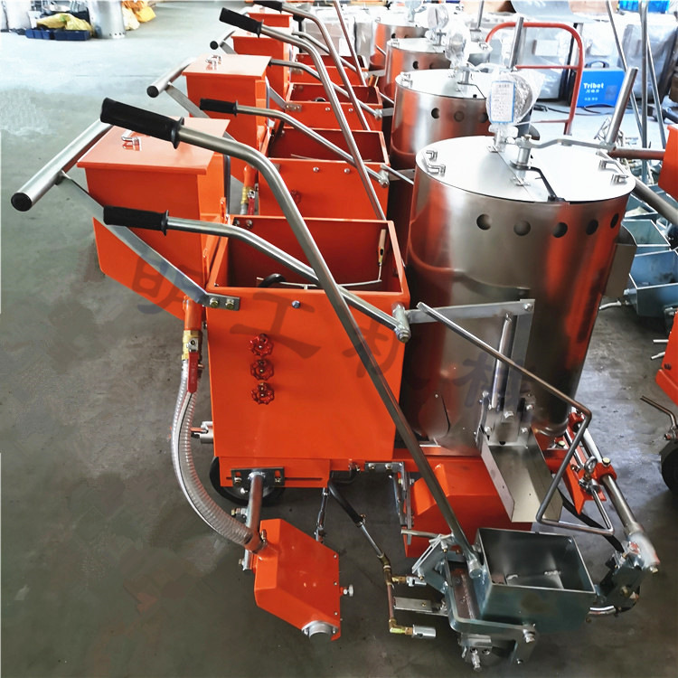 学校跑道热熔划线一体机 手推式马路标线车 道路车位划线机