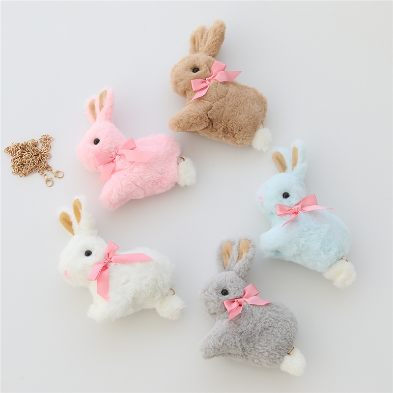 Femmes Coton Pp Lapin Mignon En Forme De Lapin Fermeture Éclair Sac Bandoulière display picture 2