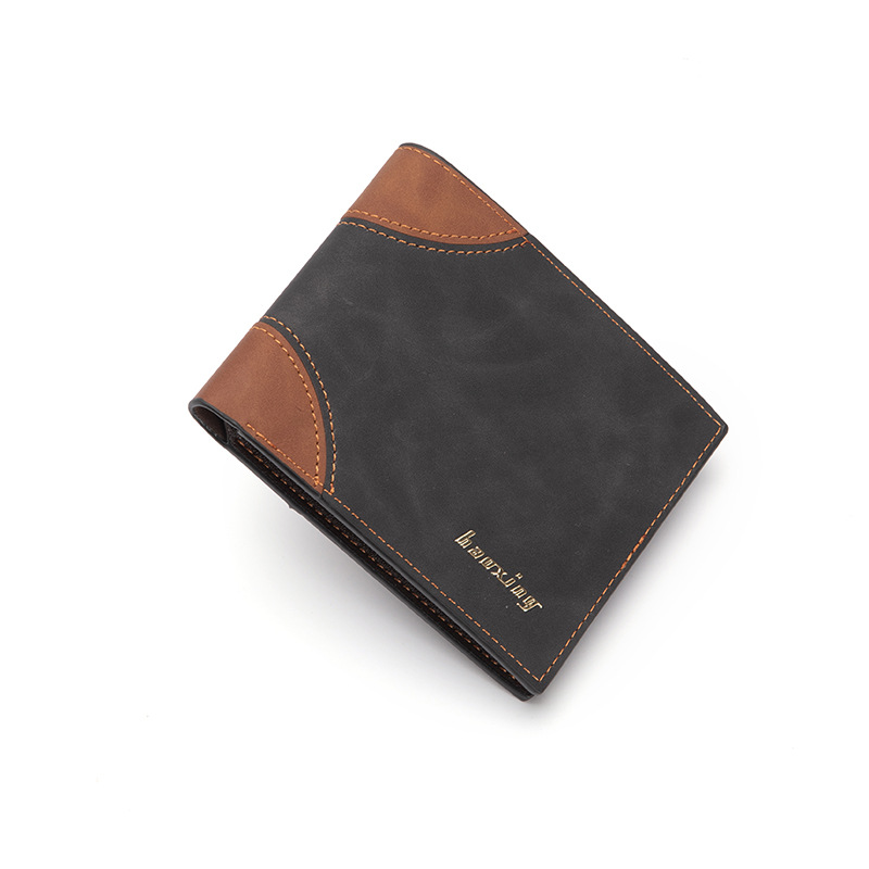 Europa y América del Comercio Exterior de los hombres de moda billetera corta delgada cartera juvenil multi-Tarjeta abierta pu costura monedero