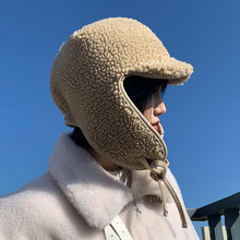 帽子女日系冬季保暖加厚羊羔毛系带雷锋帽女防寒防风护耳帽飞行帽