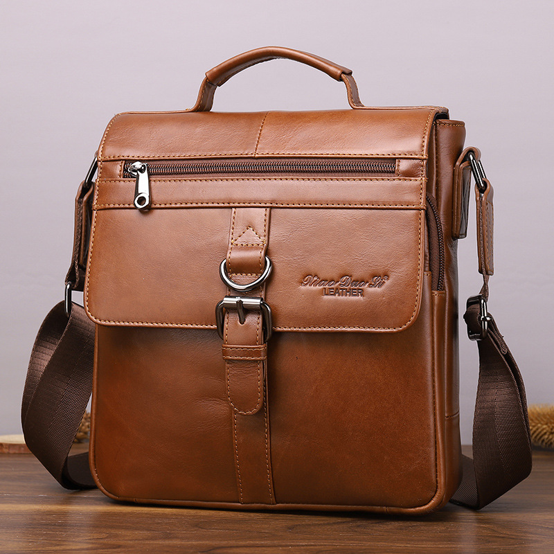 New leather men's Messenger bag retro to...