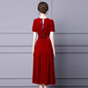 Bubble sleeve lady temperament spring new red dress