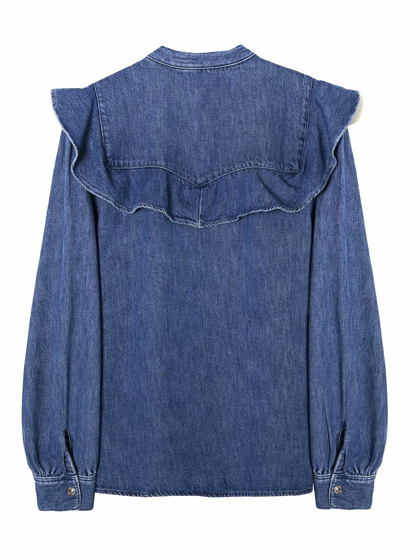 ruffled women s denim shirt NSAM6885