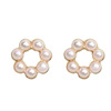 Small silver needle from pearl, fashionable earrings, silver 925 sample, wholesale