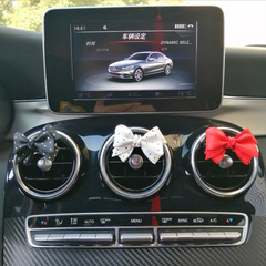 INS Korean style small fresh bow cute innovative car perfume aromatherapy air conditioning outlet clip car interior decoration