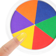 ��ɫ�A�Pӡ̨ӡ�� ��ͯ��ָ�T�f6ɫӡ�� ��ˮϴ��Ƥ��diy���~ӡ��