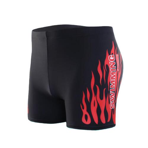 Men's Flat-Bottom Swim Trunks - Plus Size - High-Waisted Conservative Swimwear - Hot Spring Swimwear - Factory Wholesale