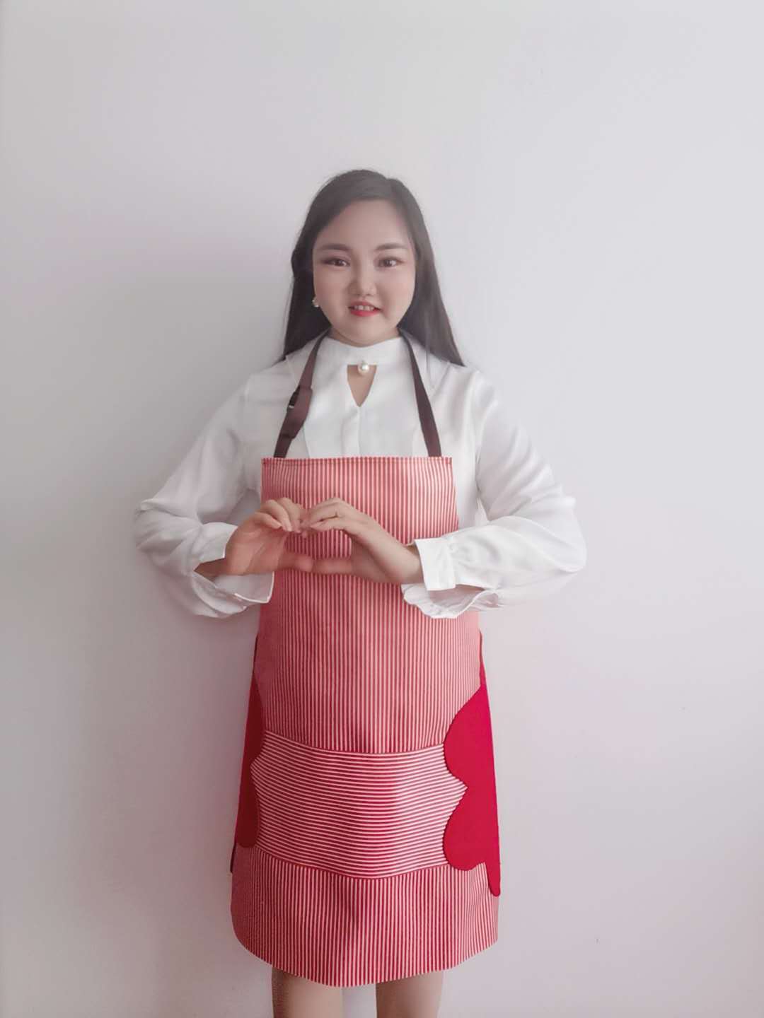 옥스포드 천 앞치마 손으로 닦는 방수 두꺼운 민소매 오일 방지 허리 조절 성인 턱받이 걸레 앞치마