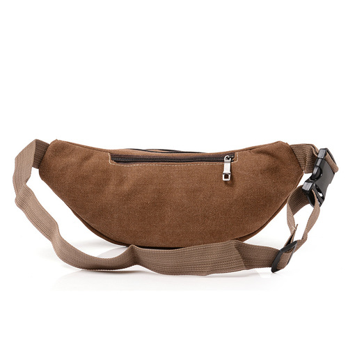 Cross-border men's waist bag men's thickened washed canvas sports chest bag retro large capacity business mobile phone coin purse