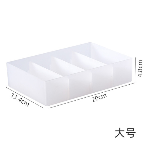 Translucent drawer storage box with partitions, adjustable, combinable storage box, stackable office partition organizer