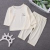 儿童夏款竹纤维中小童空调服睡衣大童圆领套装夏季长袖长裤家居服|ru