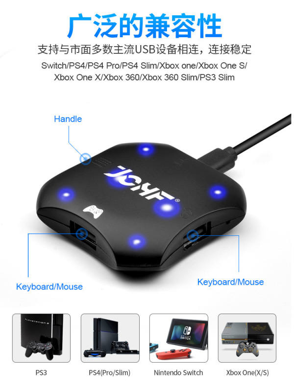 国境を越えた新型変換箱switch/xbox/ps4/ps3ゲームハンドルキーボードマウスコントローラ部品|undefined