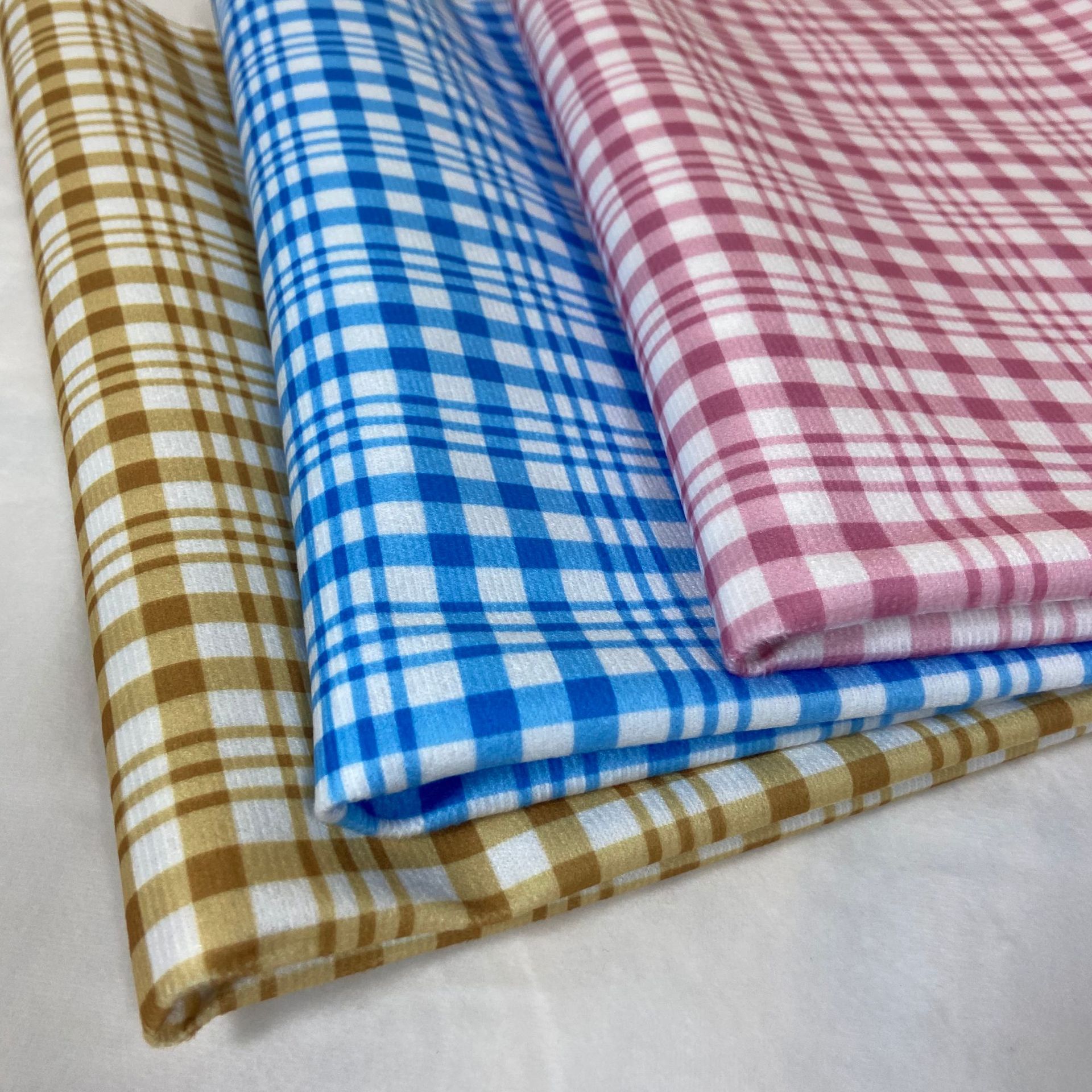 厂家现货批发格子高清印花沙发布料 沙发套抱枕桌垫桌布涤纶面料