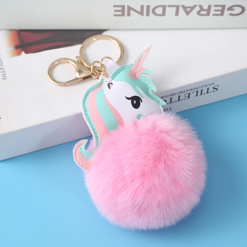 Mignon Licorne Alliage Peluche Impression Pendentif De Sac Porte-clés display picture 1