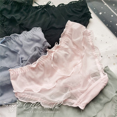 Fairy-like charm # Cute and sexy Japanese-style sweet double-layer mesh lace hem low-rise women's underwear