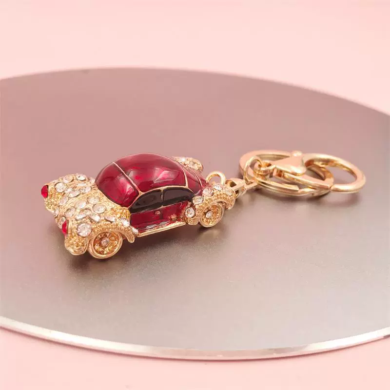 Creative metal golden water, keychain, car keys, key bag, pendant, chain, creative gift, Birthday gift
