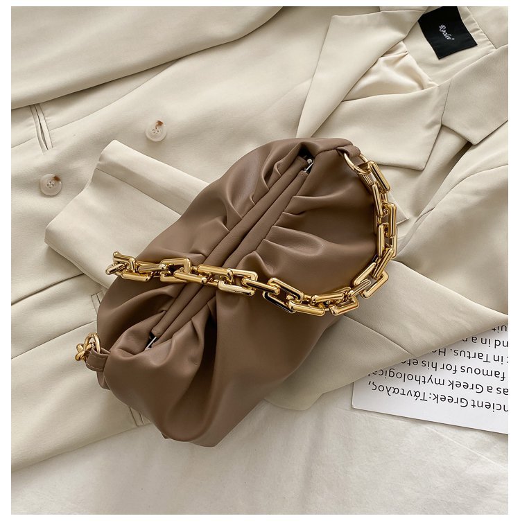 270g Weight Lock clasp Closure Type Single Shoulder Strap Strap Type Underarm Bag Bags Type Casual, Shopping Occasion Pu Leather Material Solid Color Pattern All Seasons Season Women's Gender Streetwear Style Medium Size Women's Medium Pu Leather Solid Color Streetwear Cloud Shape Lock Clasp Underarm Bag 8
