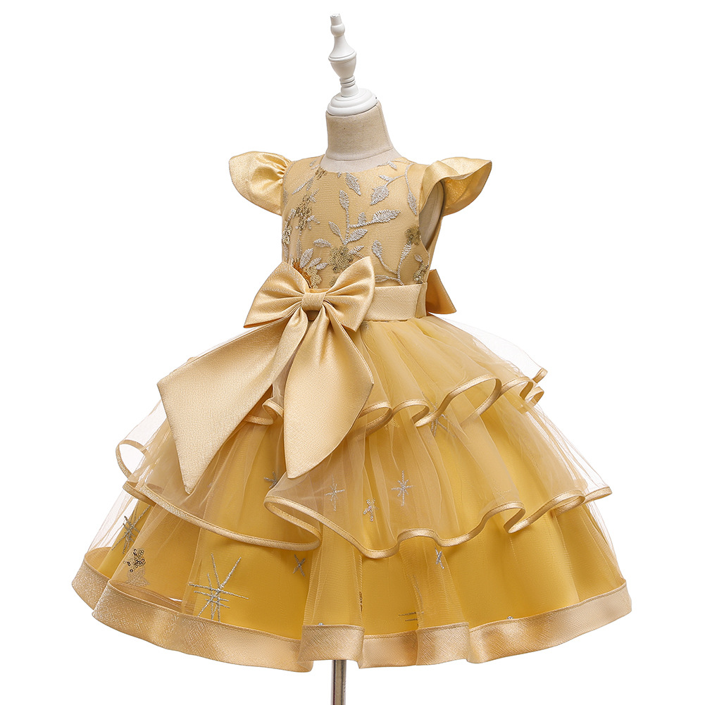 New Children's Dress Girls Catwalk Dress Skirt Flower Girl Wedding Dress Pettiskirt Costume Children Wholesale Nihaojewelry display picture 11