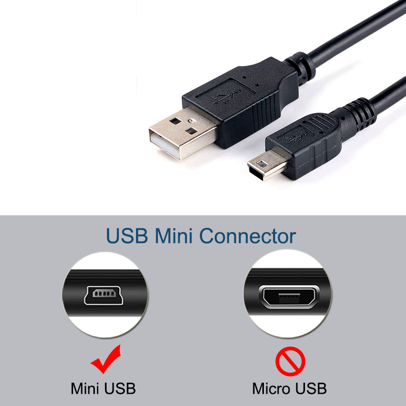 线U迷你移动硬盘线1.5米纯铜U2.0转T型口5Pin线相机数据线USB手机