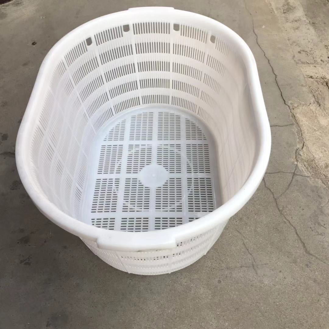 工厂直销椭圆形塑料筐 660*480*306柑橘采摘筐 白色椭圆箩