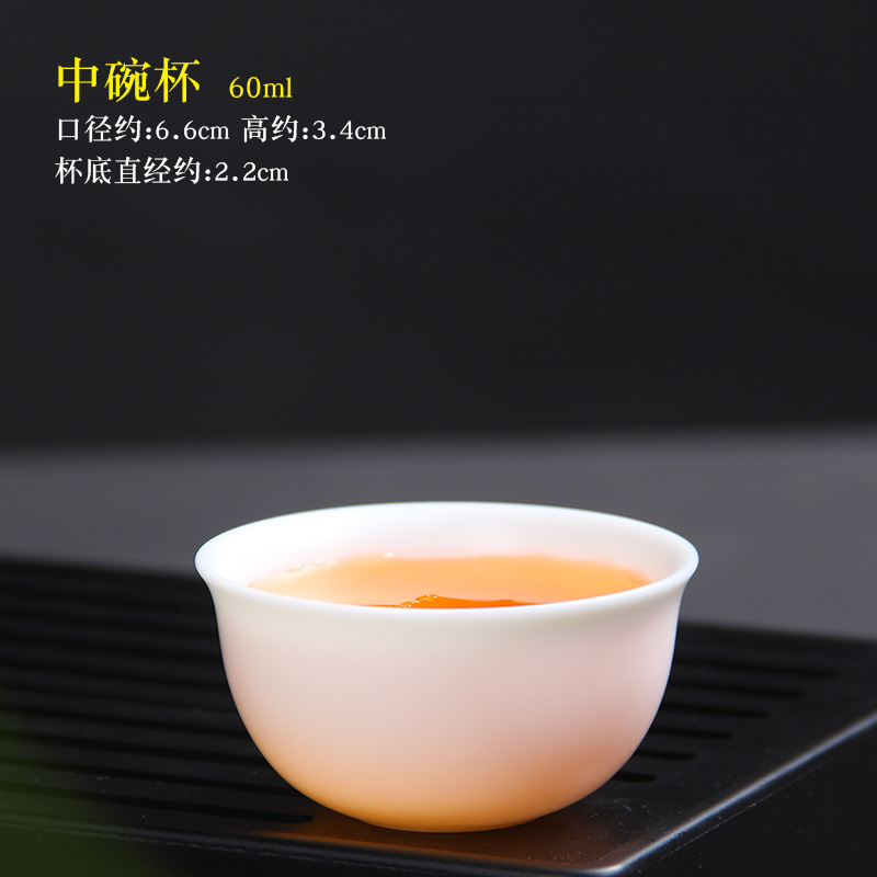 Winjiang dehua porcelana blanca Kung Fu taza de té oveja grasa Jade taza de té hecha a mano cerámica pequeña taza de té hogar taza individual