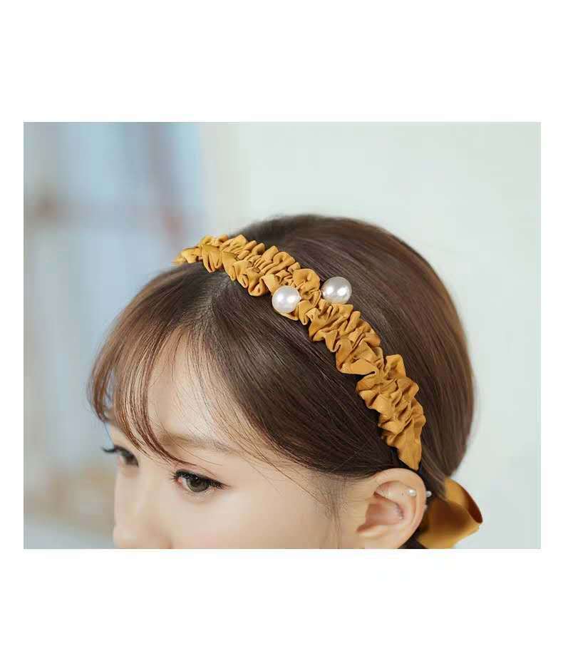 Korean Super Fairy Streamer Knotted Headband Sweet Bow Pearl Hairpin New Headband Wholesale Nihaojewelry display picture 1
