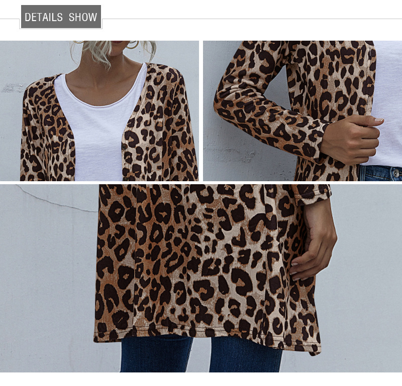 long-sleeved buttons leopard print jacket nihaostyles clothing wholesale NSGNX82775