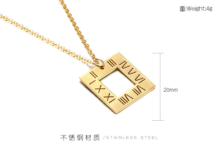 7g Weight PVD Coated Gold Plating Process 18K Real Gold Plated Plating Material PVD Coated 18K Gold Plated Letter Titanium Steel Fashion Waterproof Non Tarnish 304 Stainless Steel Pendant Necklace
