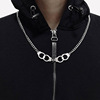 Brand accessory, metal bracelet, handcuffs, pendant, necklace hip-hop style, simple and elegant design