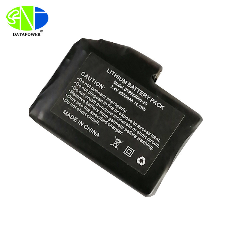 Factory wholesale polymer lithium battery 7.4V 2000mAh heating vest heating suit heating gloves Factory wholesale polymer lithium battery 7.4V 2000mAh heating vest heating suit heating gloves