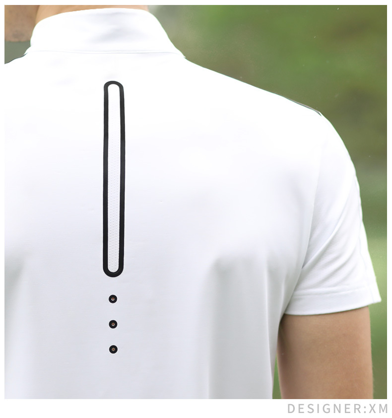 Áo thun golf nam ngắn tay thoáng khí nhanh khô — YF255-Đỏ Trắng, YF247-Áo màu xanh navy xám, YF263 ngắn tay trắng xám, YF255-Trắng Đen chi tiết 35