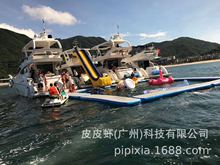 水上充气弹跳包跳床海上游轮滑梯游乐设备海上娱乐项目游泳围垫