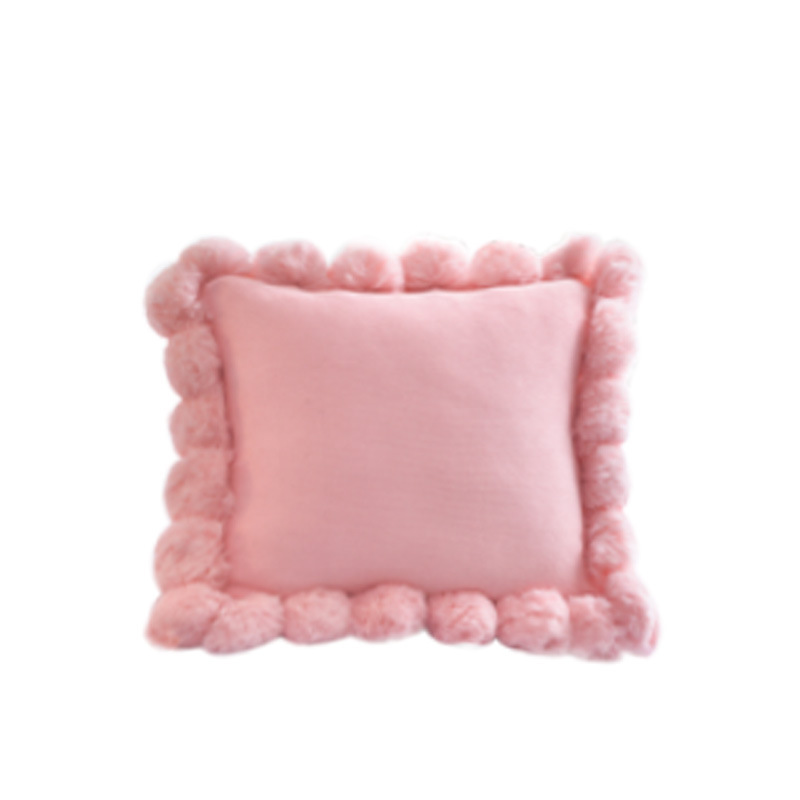 纯色球球大抱枕 北欧ins风格靠枕毛线创意家居沙发靠垫套