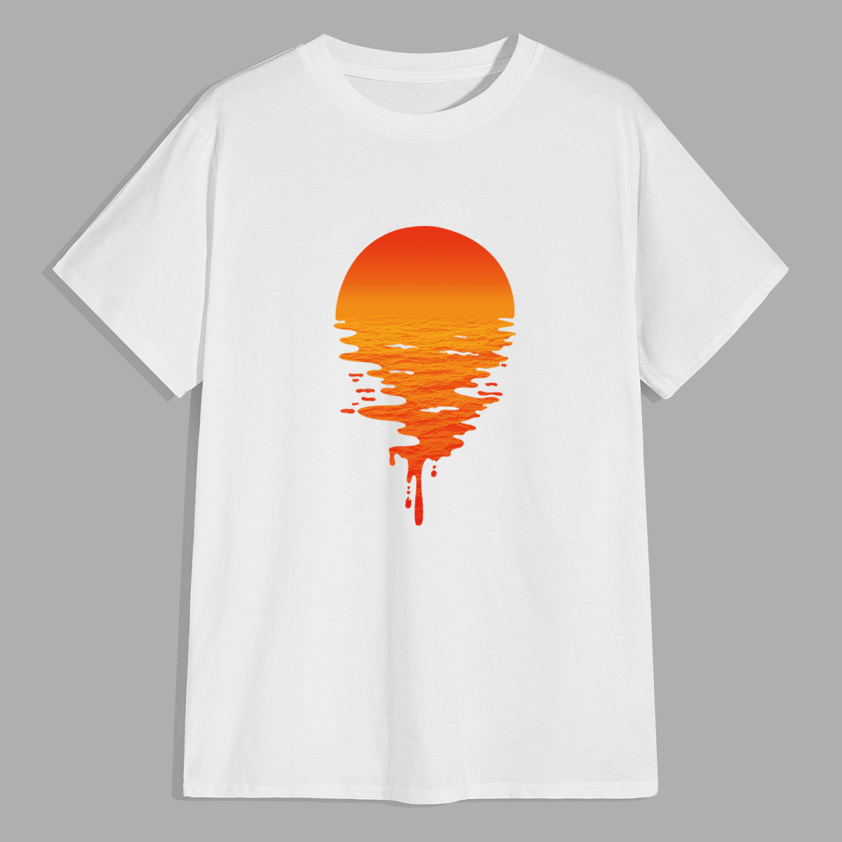 Camiseta cómoda de manga corta de talla grande Sunny Sunset NSSN328
