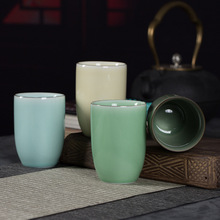 龍泉青瓷  酒店茶杯陶瓷商務便攜黑水杯中式簡約馬克杯耐高溫杯子