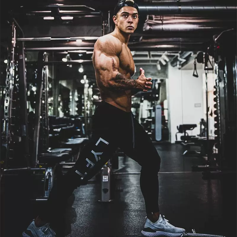 新款LYFT男士秋冬运动休闲裤长裤纯色九分裤青春流行宽松中腰裤子