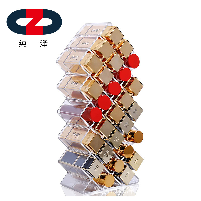 Vertical fish shape 16/28 Lipstick storage box Arrangement Multi-grid Lipstick Shelf transparent Lipstick Display rack