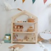 Nordic Small house children bookshelf solid wood multi-storey Shelf Picture book Toys Storage cabinet household kindergarten