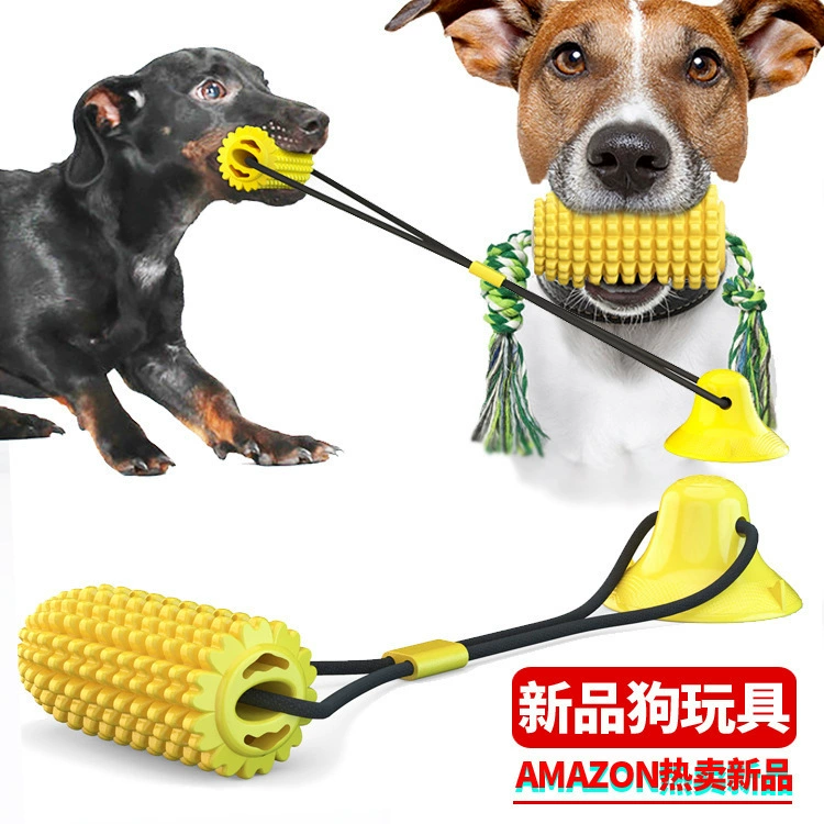 Новые товары для домашних животных Amazon Хот-дог Игрушка Кукурузная шлифовальная палочка Устойчивая к грызанию зубная щетка Вентилируя игрушка Жевательная резинка