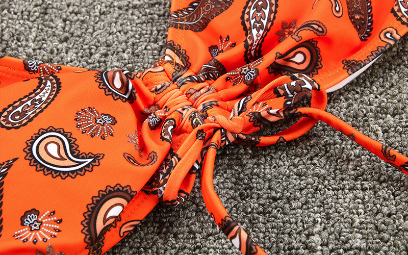 Close-up of the paisley print on the fabric